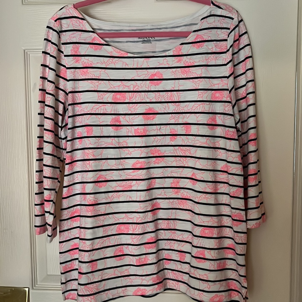 MERONA BLACK STRIPED TOP